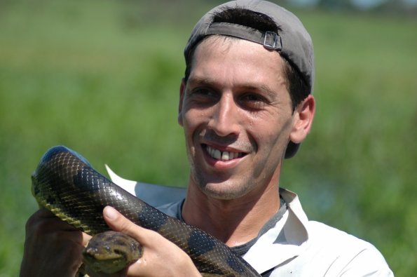 Antonio with anaconda